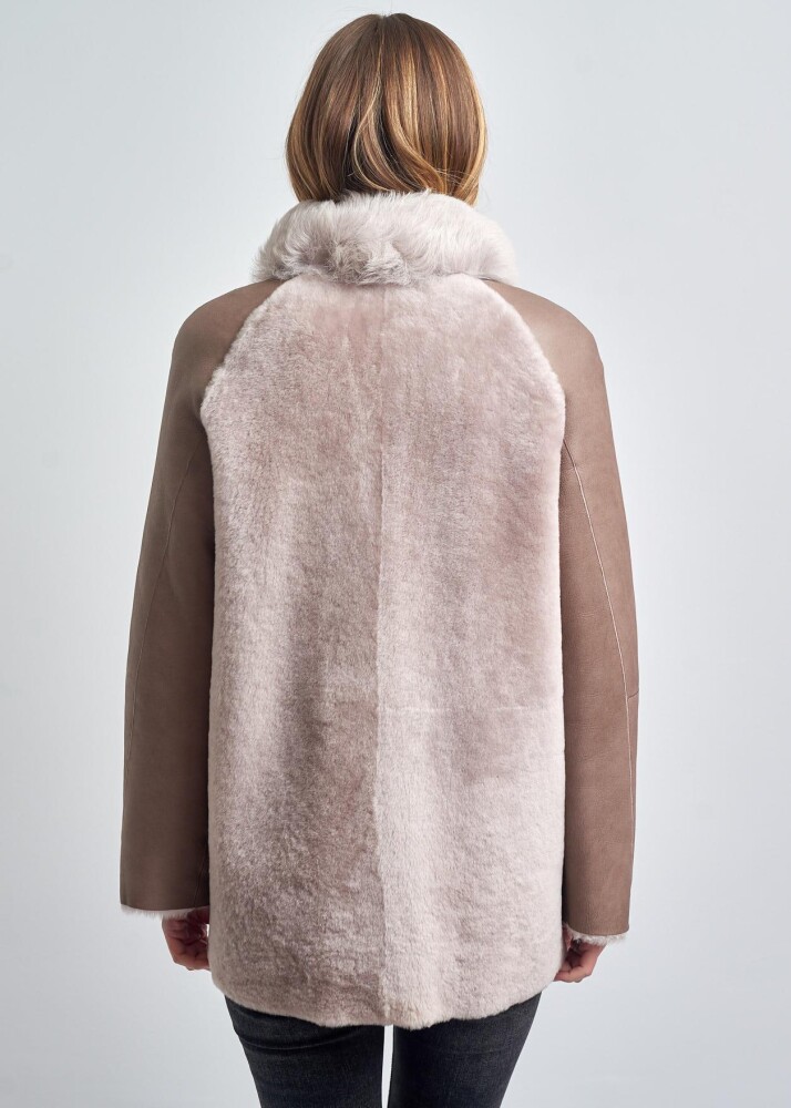 Adele Kürklü Süet Deri Ceket - 6