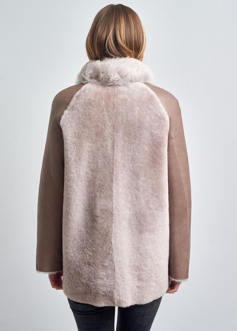 Adele Kürklü Süet Deri Ceket - 6