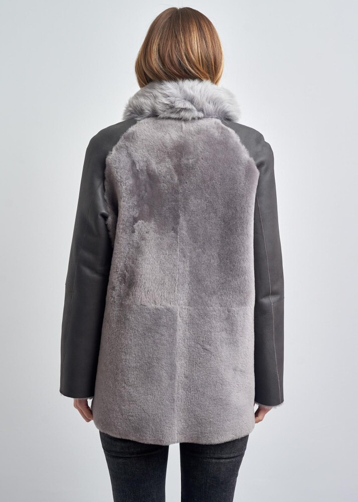 Adele Kürklü Süet Deri Ceket - 13