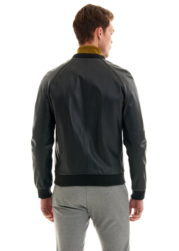 Jerome Fermuarli, Perfore Detayli Gerçek Deri Ceket - 4