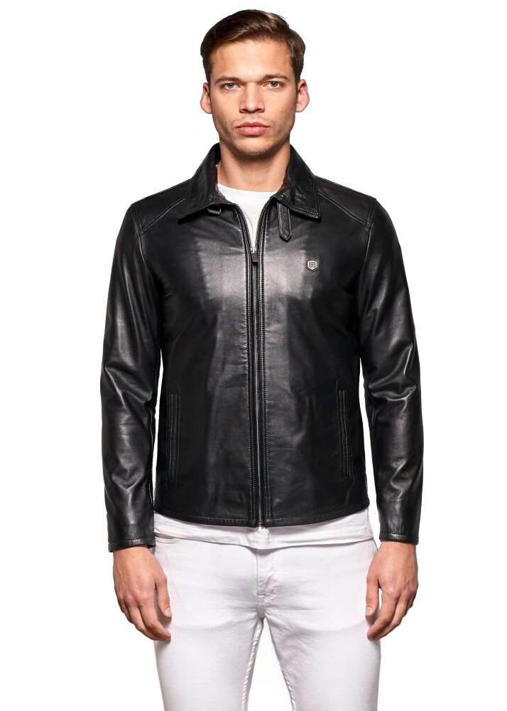 Thibault Klasik Kesim Erkek Deri Ceket - Pierre Cardin