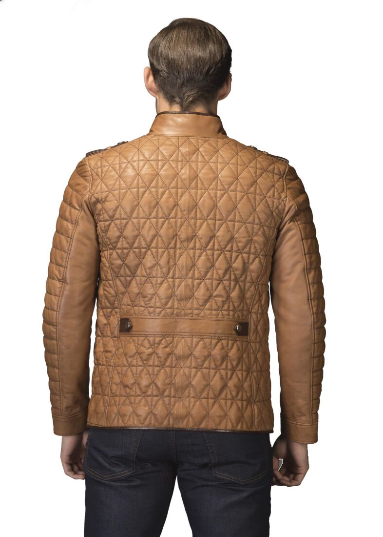 FRANÇOIS GARNISHED QUILTED GENUINE LEATHER JACKET - 3