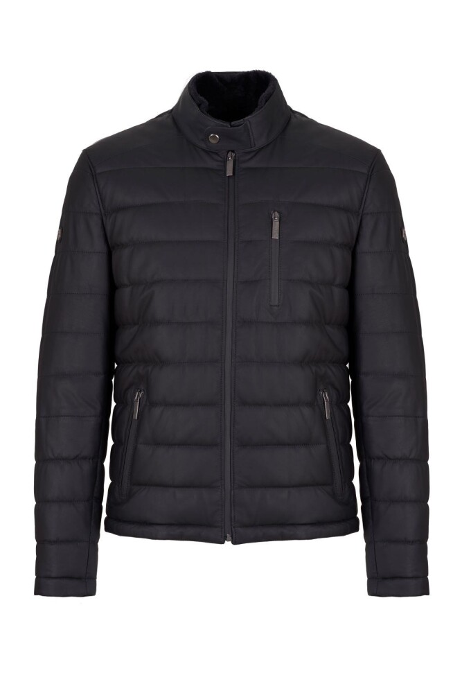 GREGOR FUR-LINED COLLAR GENUINE LEATHER JACKET - Pierre Cardin