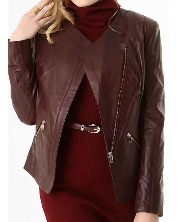 ISABELLA ZIPPERED GENUINE LEATHER JACKET - 3