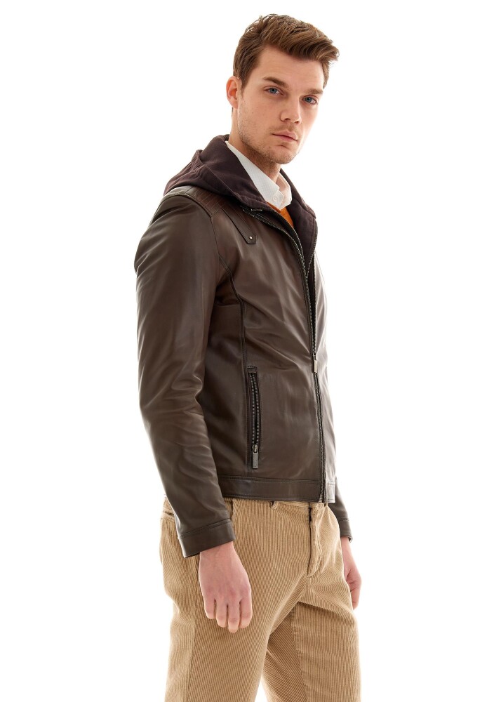 LEO HOODED GENUINE LEATHER JACKET - Pierre Cardin (1)
