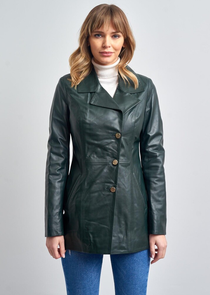 Oceane Women's Genuine Leather Jacket - Pierre Cardin