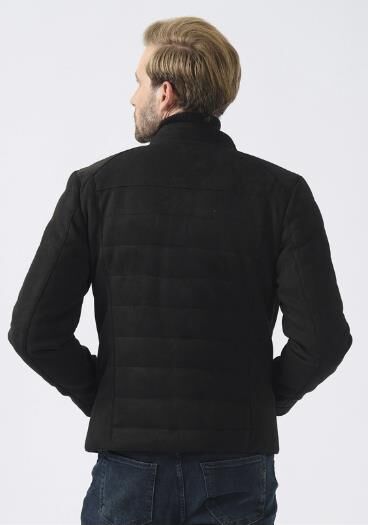 OLIVIER MODERN LEATHER COAT, STAND COLLAR, POCKETS DETAILED MEN'S FAUX LEATHER JACKET - 4