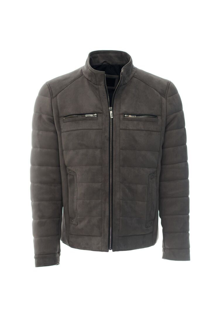 OLIVIER MODERN LEATHER COAT, STAND COLLAR, POCKETS DETAILED MEN'S FAUX LEATHER JACKET - 16
