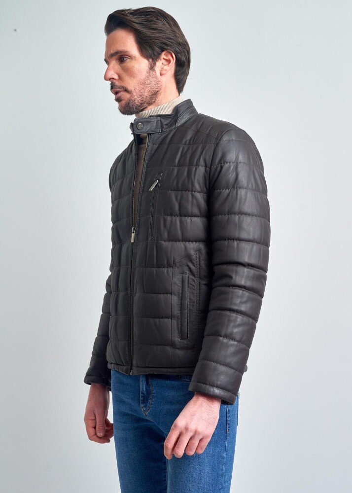 PIERRE CARDIN MARION STAND COLLAR GENUINE LEATHER COAT - Pierre Cardin (1)