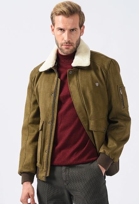 PIERRE CARDIN THEO FUR COLLARED MEN'S LEATHER COAT, FAUX LEATHER - 7