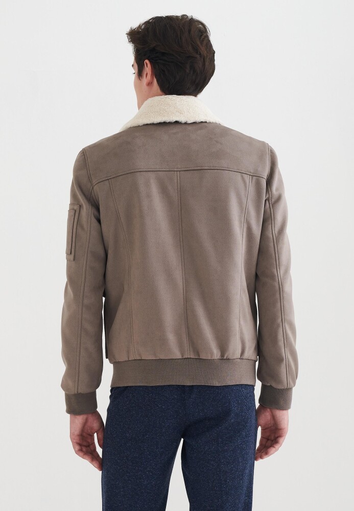 PIERRE CARDIN THEO FUR COLLARED MEN'S LEATHER COAT, FAUX LEATHER - 3