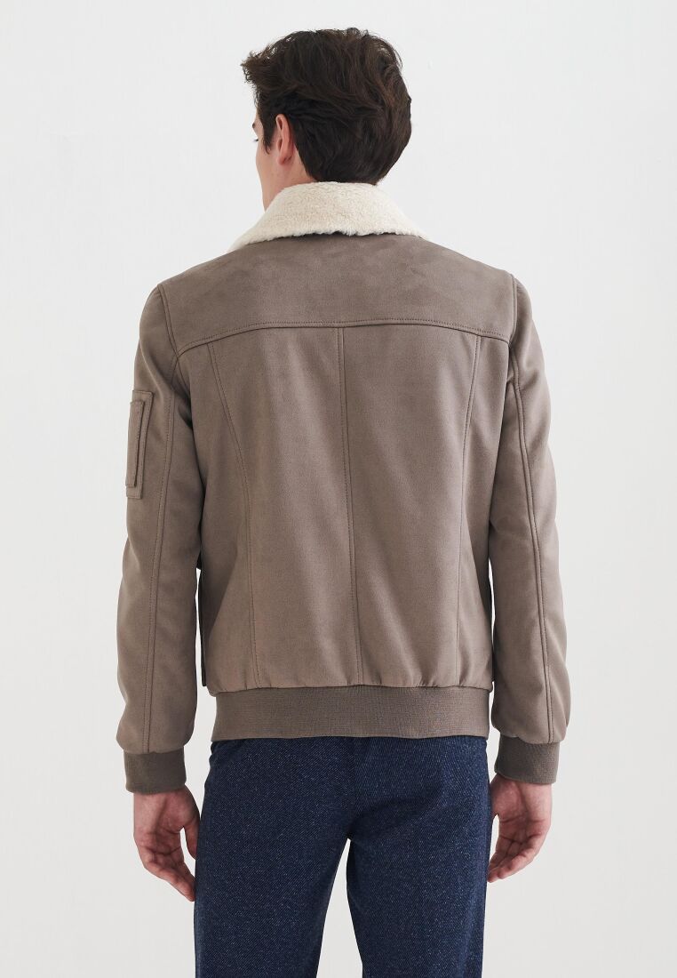 PIERRE CARDIN THEO FUR COLLARED MEN'S LEATHER COAT, FAUX LEATHER - 3