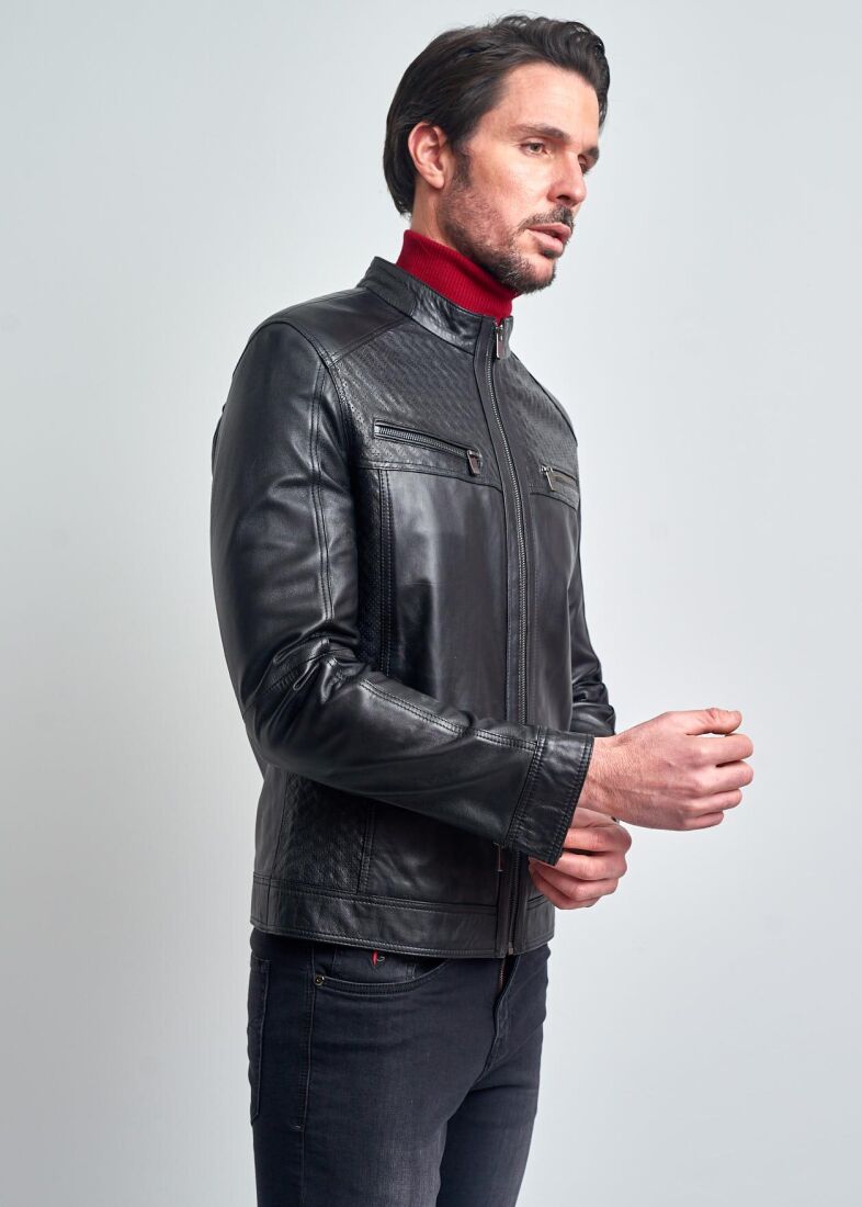 RENAUD BIKER GENUINE LEATHER JACKET - 7