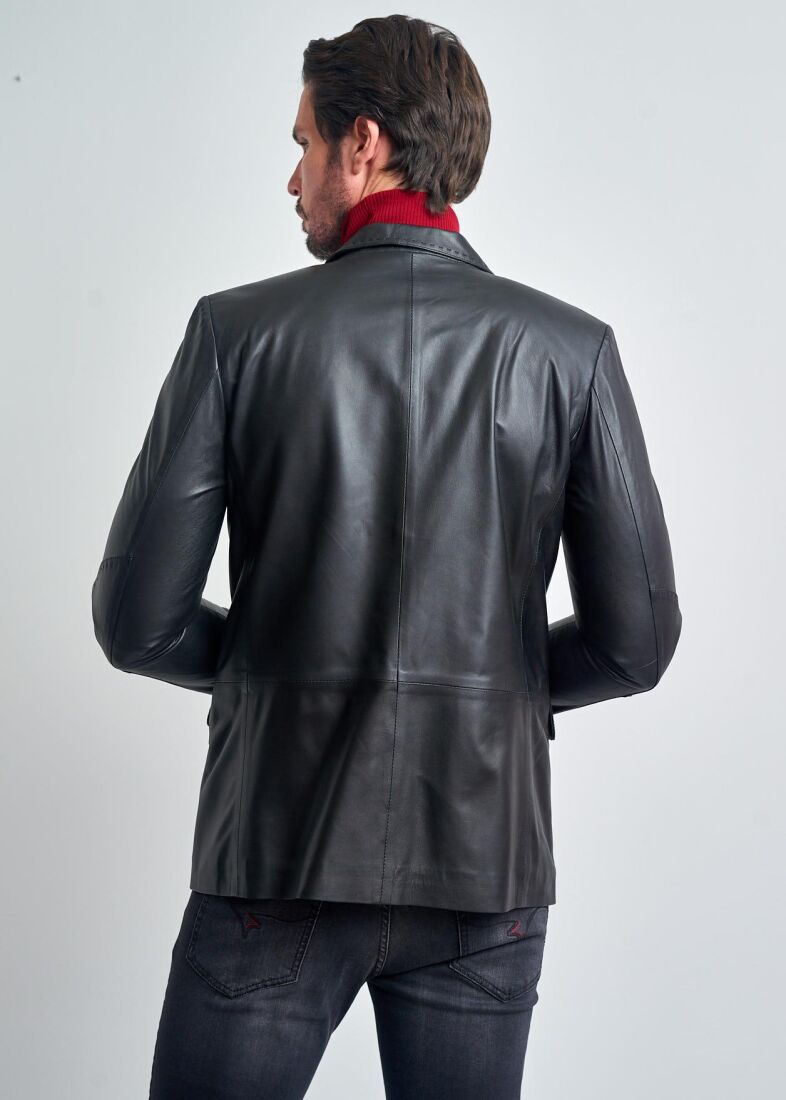 TANGUY SLIM FIT BLAZER LEATHER JACKET - 13