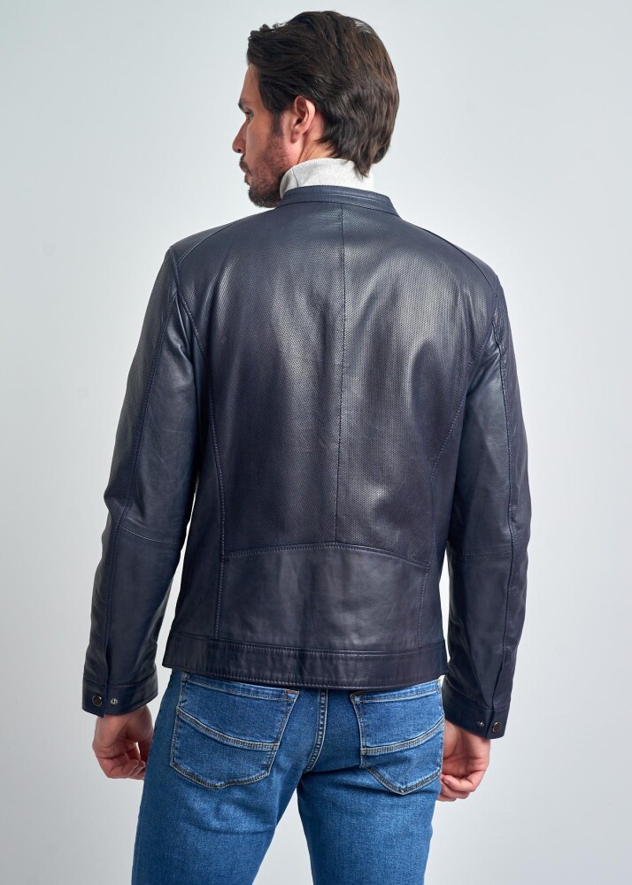 THEODORE SLIM CUT BIKER GENUINE LEATHER JACKET - 3