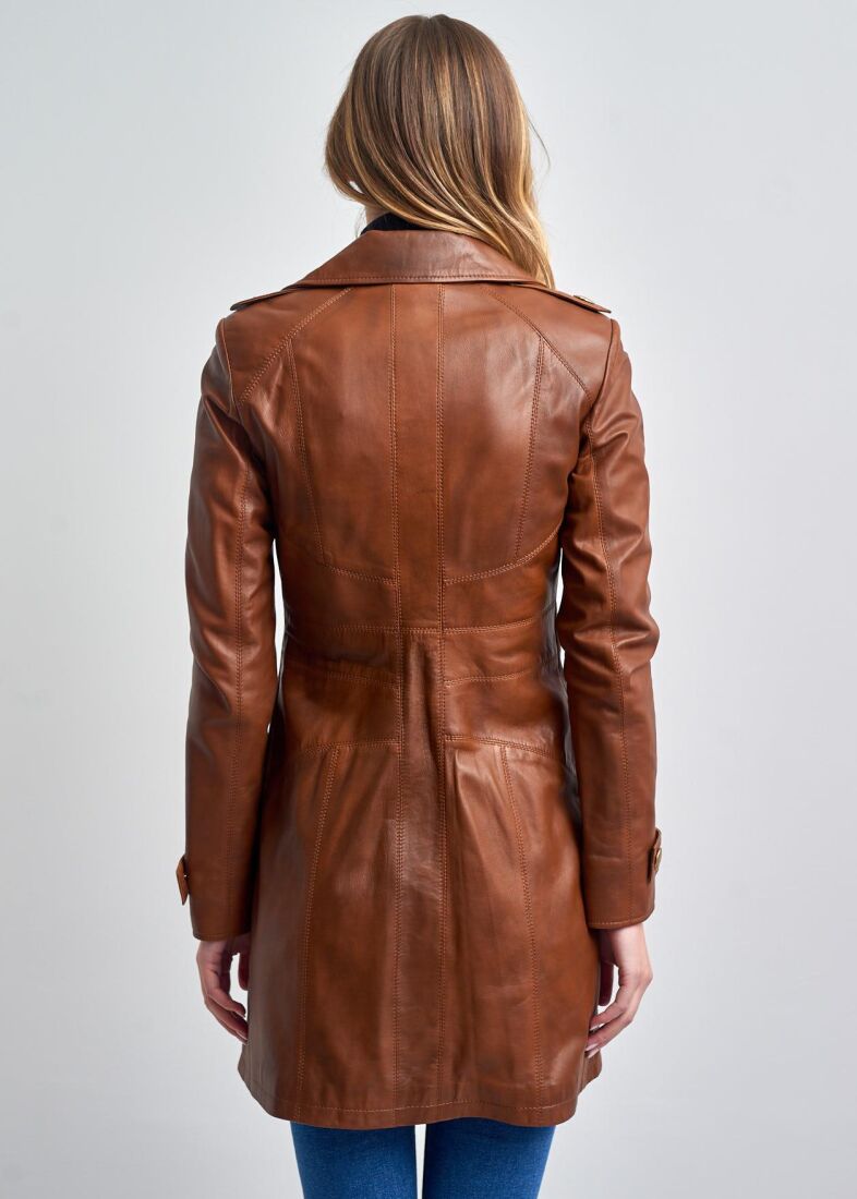 WOMEN'S LEATHER TRENCH COAT - 7