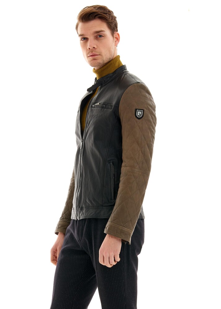 YVES TWO-TONE GENUINE LEATHER JACKET - Pierre Cardin (1)